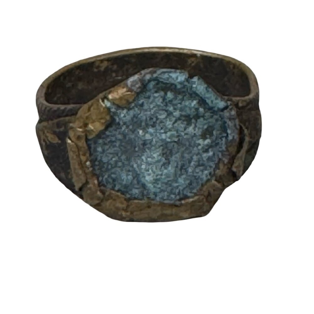 Antique French Argent Ring Ancient Coin Patina Finish Size 9 Vintage France